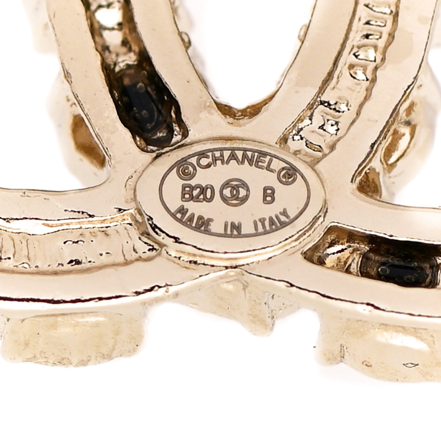 Crystal Pearl CC Dazzling Domino Earrings Gold Black