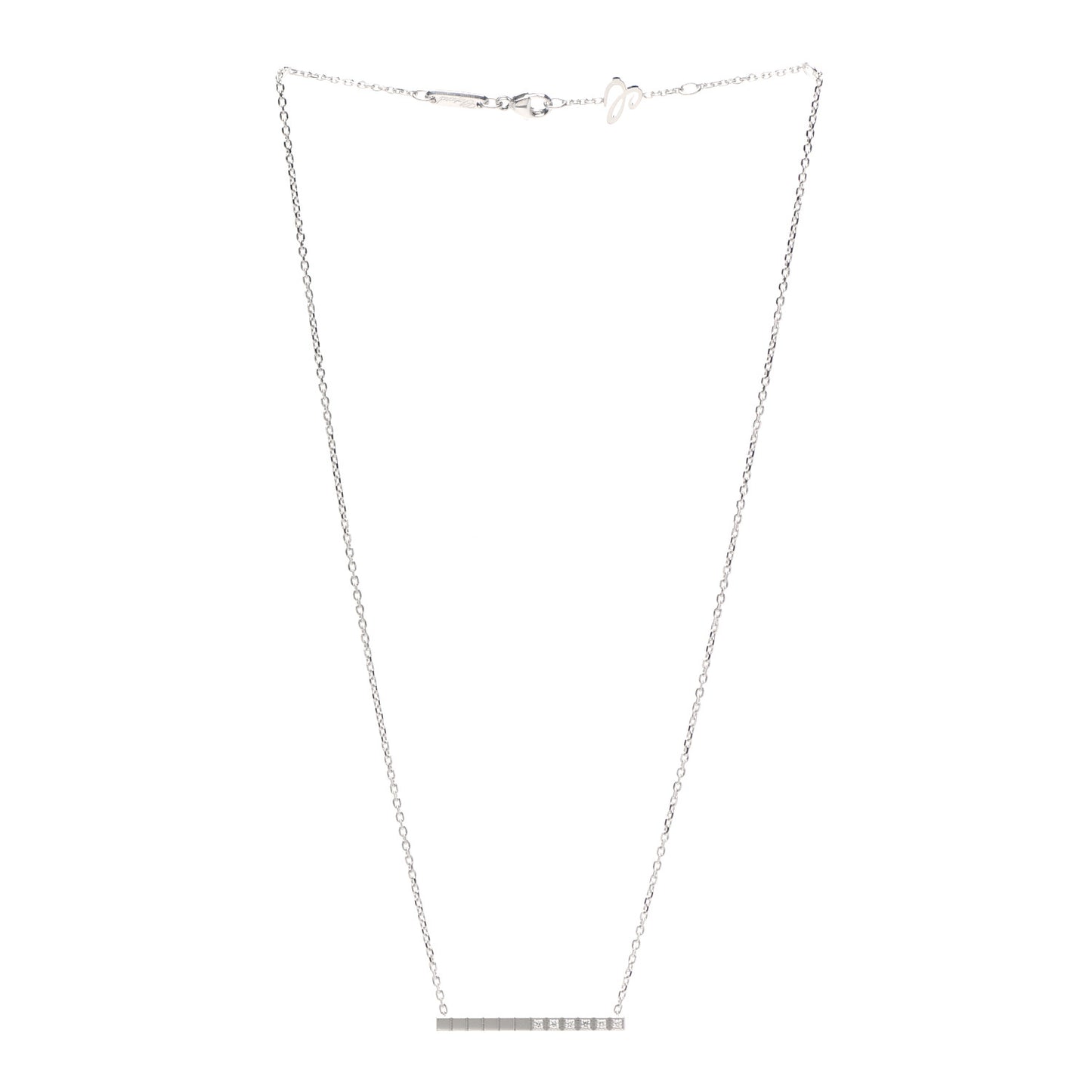 18K White Gold Diamond Ice Cube Pure Necklace