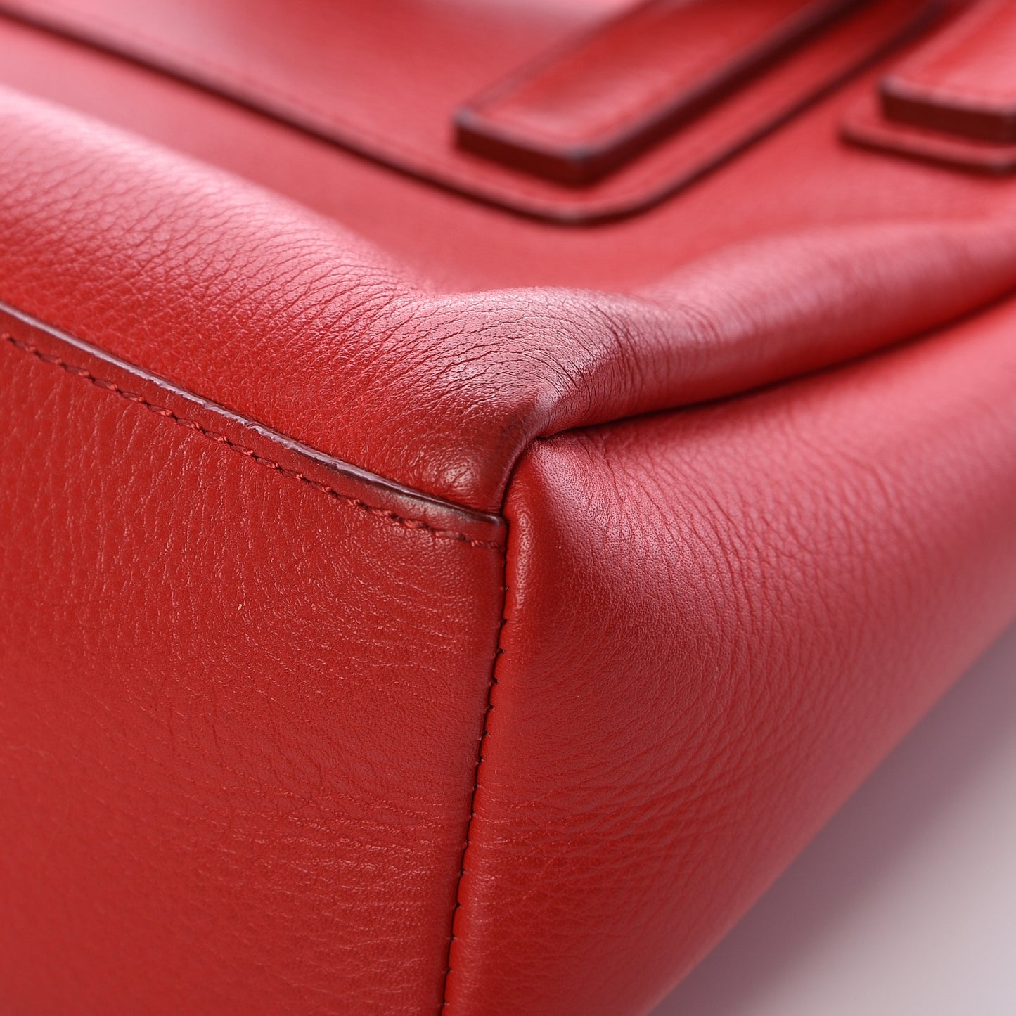 Waxy Grained Calfskin Mini Pandora Pure Flap Bag Medium Red