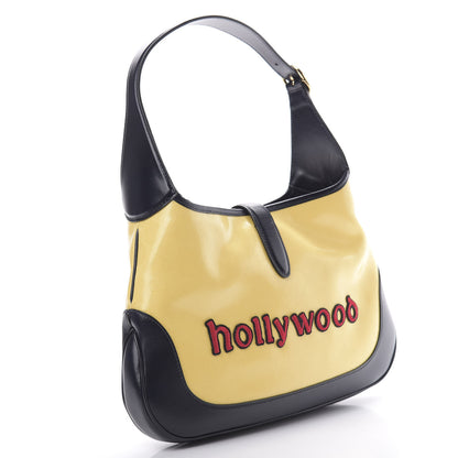 Gucci Crystal Monogram Chateau Marmont Medium Jackie O Hobo Straw Yellow Blue 2 of 9