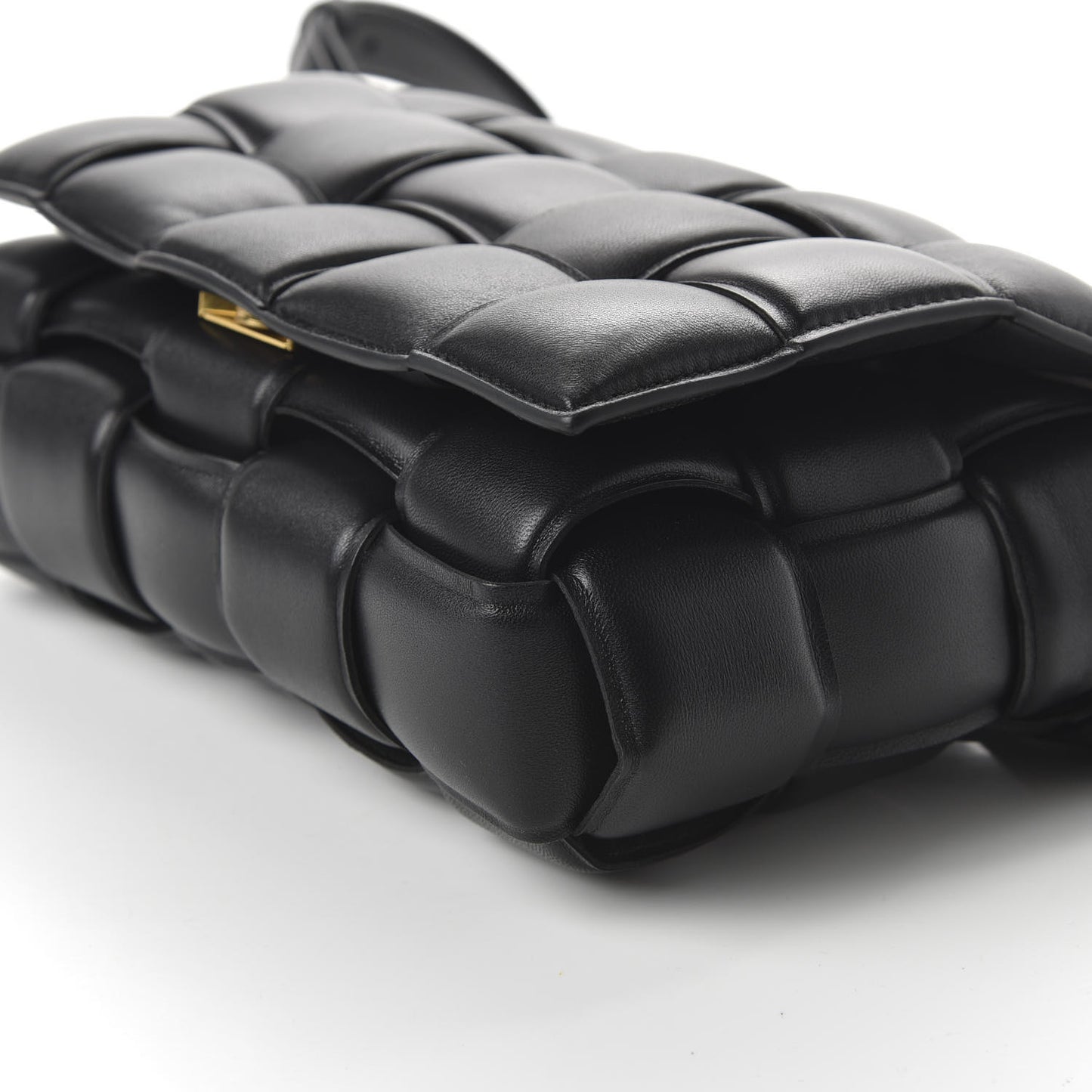 Nappa Maxi Intreccio Padded Cassette Crossbody Bag Black