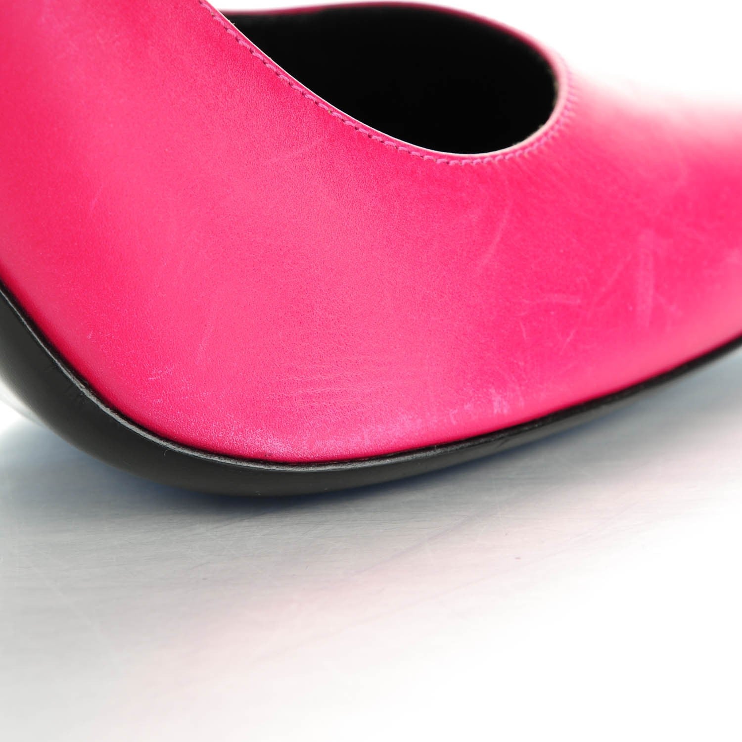 Saint Laurent Calfskin Classic Paris 105 Escarpin Pumps 38.5 Fuchsia 8 of 9