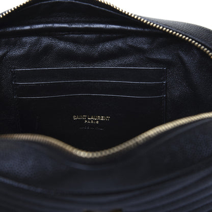 Saint Laurent Grain De Poudre Matelasse Monogram Mini Lou Camera Bag Black 8 of 15