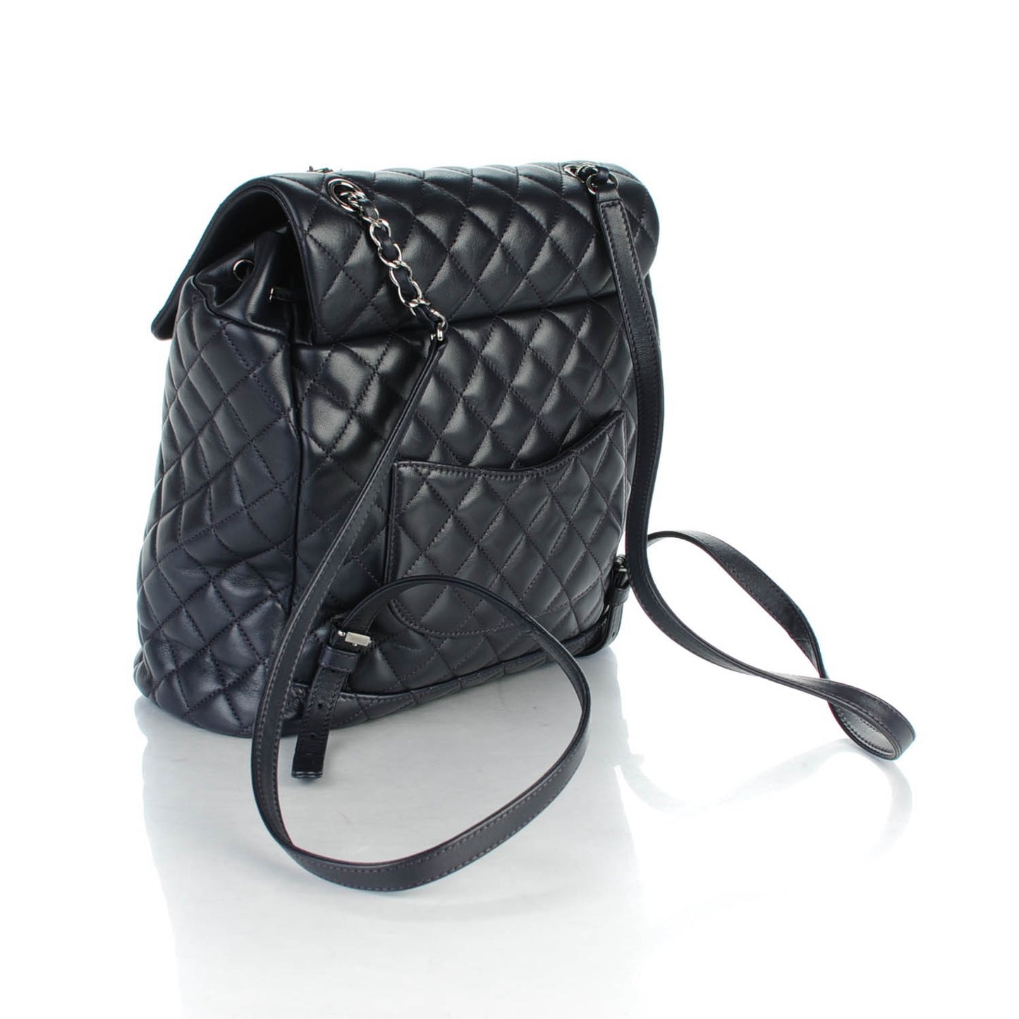 Lambskin Quilted Large Urban Spirit Backpack Navy