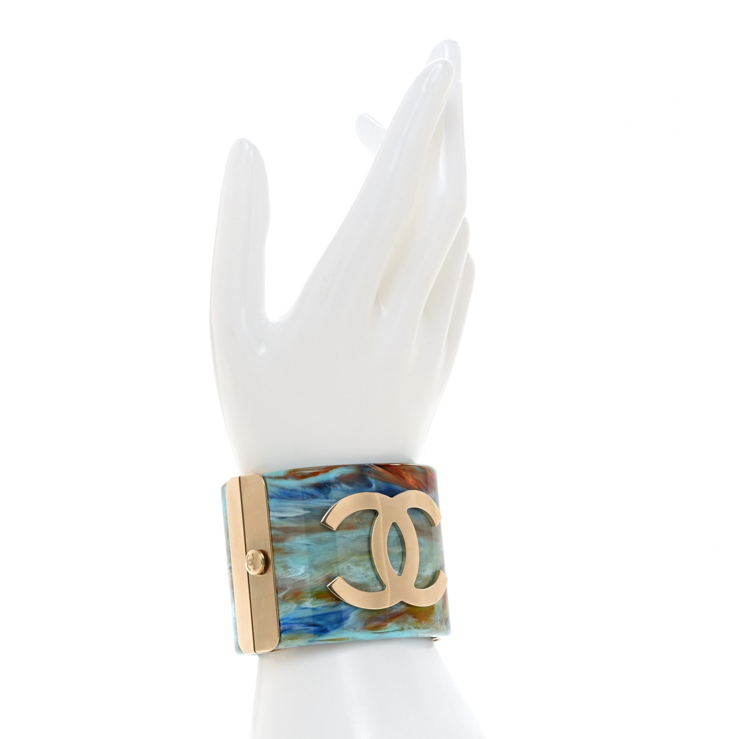 Chanel Resin CC Cuff Blue Multicolor 2 of 5