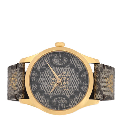 Gucci Stainless Steel Canvas 38mm G-Timeless GG Supreme Bee Quartz Watch Brown 2 of 4