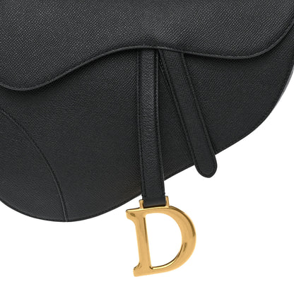 Christian Dior Grained Calfskin Saddle Bag Black 8 of 10