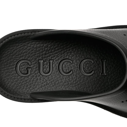 Gucci Rubber GG Monogram Perforated Elea Platform 55mm Lug Sole Sandals 39 Black 7 of 9