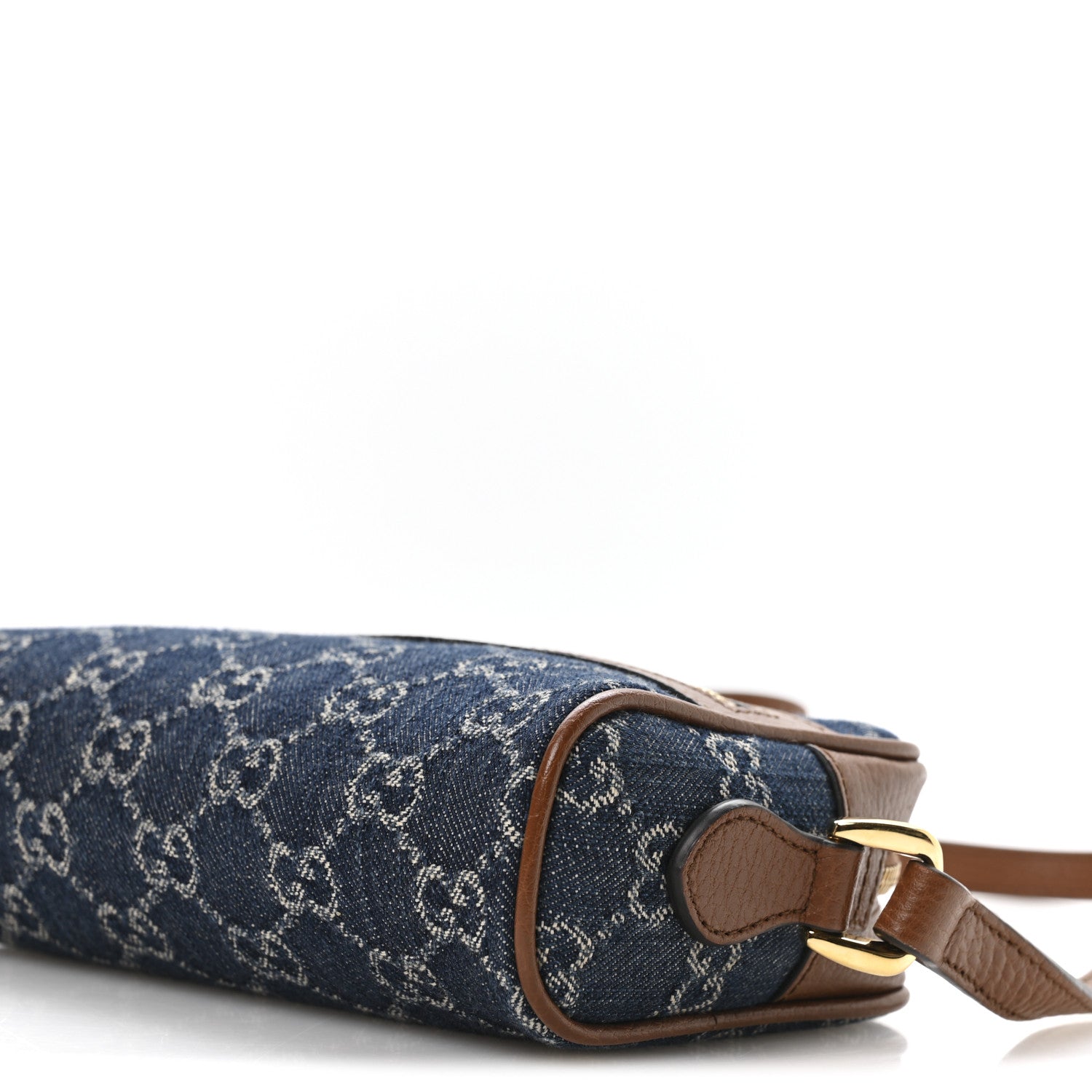Gucci New Denim GG Monogram Dollar Calfskin Mini Ophidia Shoulder Bag Blue Tea Cuir Epilog 10 of 11