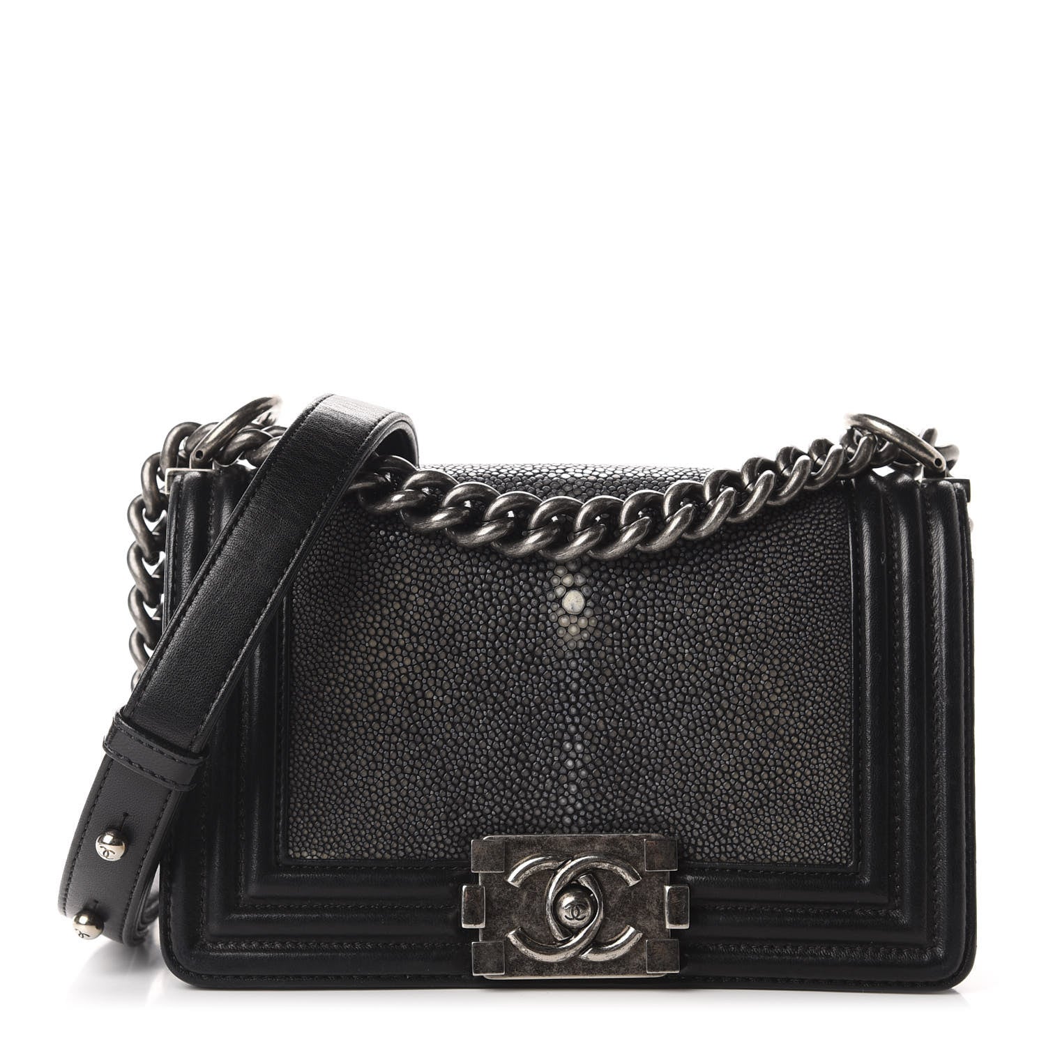 Chanel Galuchat Stingray Small Boy Flap Black 1 of 10
