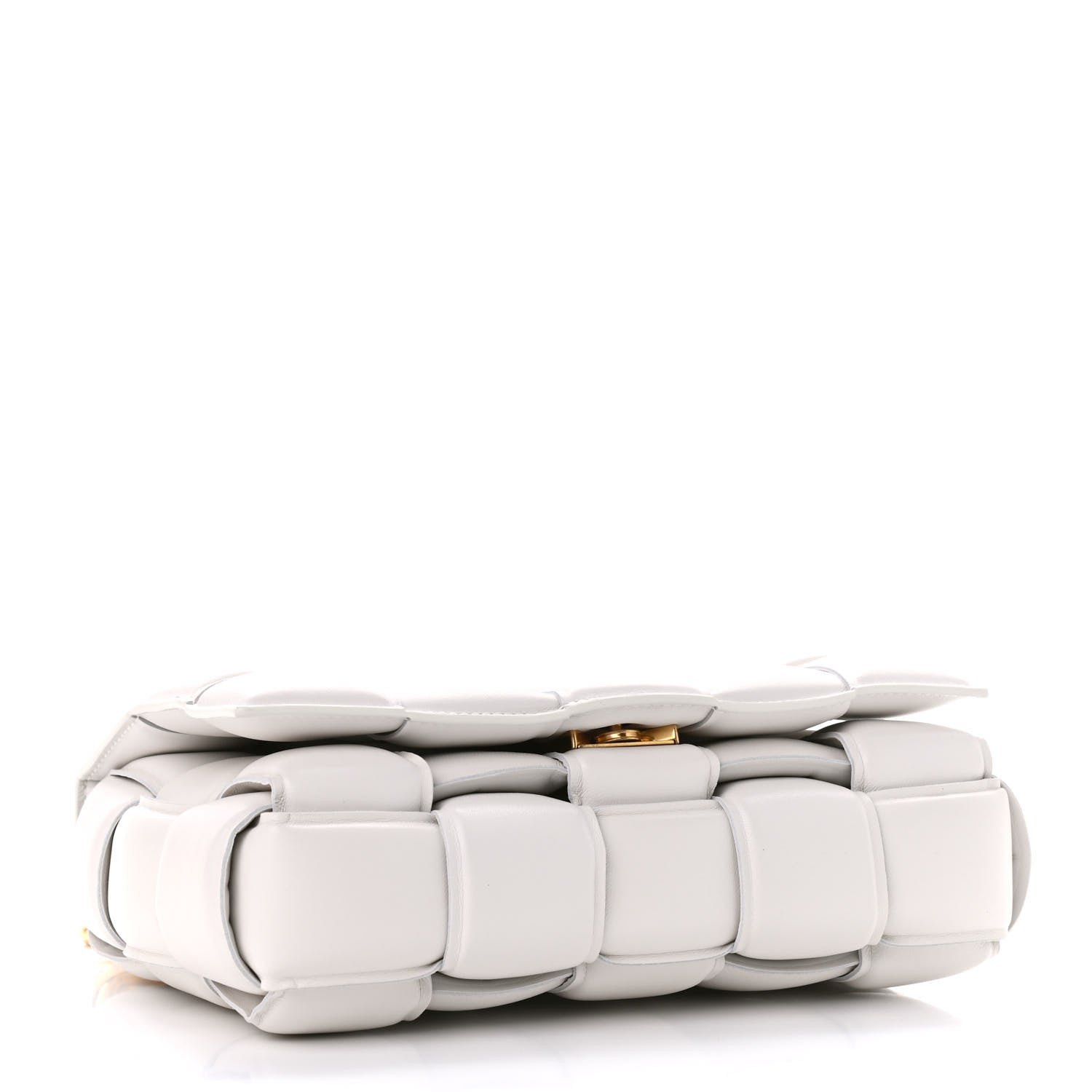 Bottega Veneta Lambskin Maxi Intreccio Padded Chain Cassette Crossbody Bag White 3 of 7