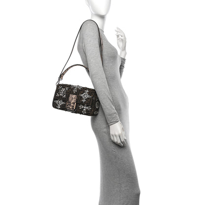 Fendi Re-Edition Elaphe Fabric Jacquard FF 1974 Embroidered Baguette Multicolor 2 of 10