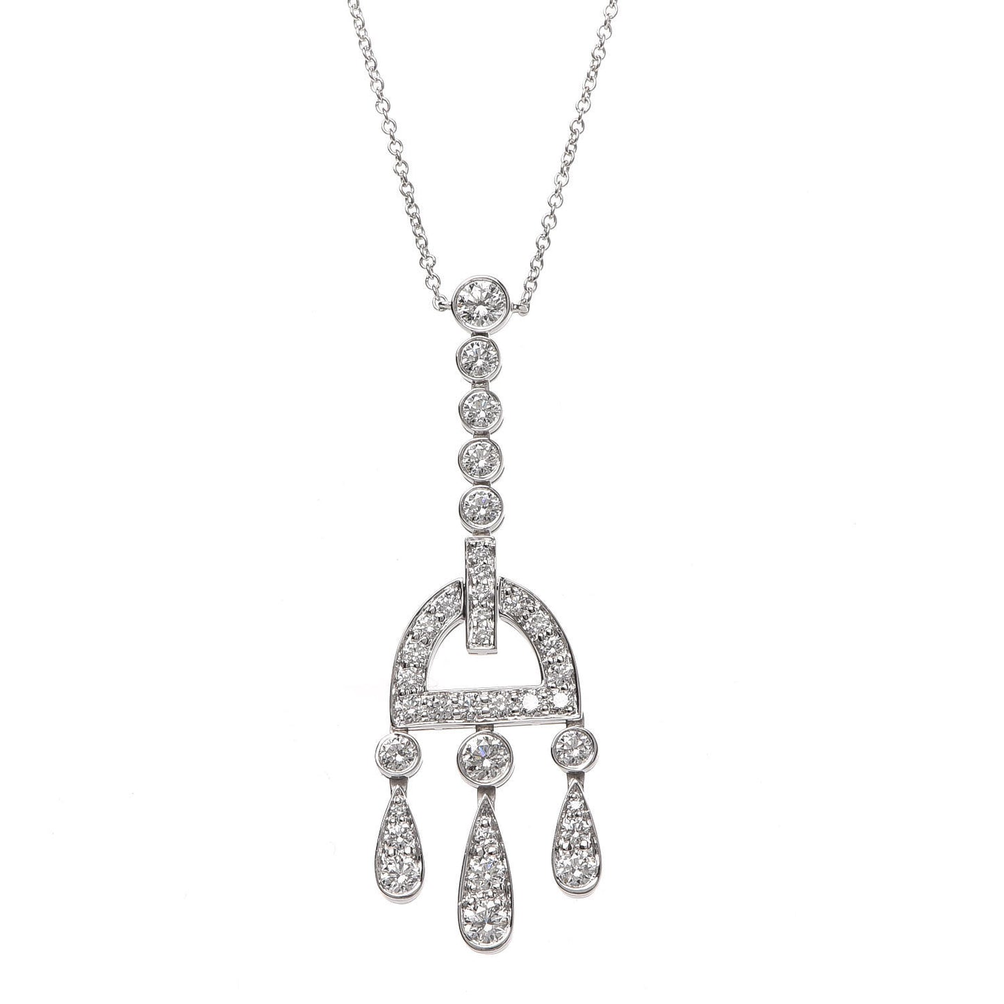 Platinum Diamond Jazz Buckle Pendant Necklace