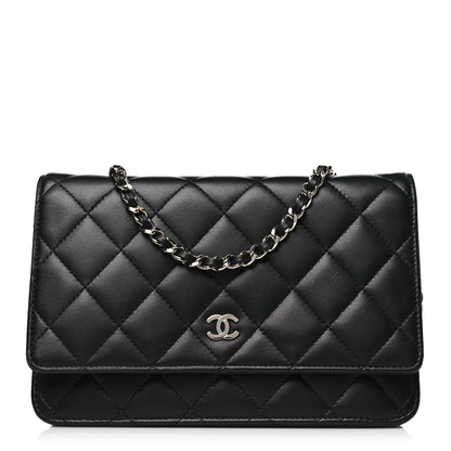 Chanel Lambskin Quilted Wallet On Chain WOC Black 1 of 13