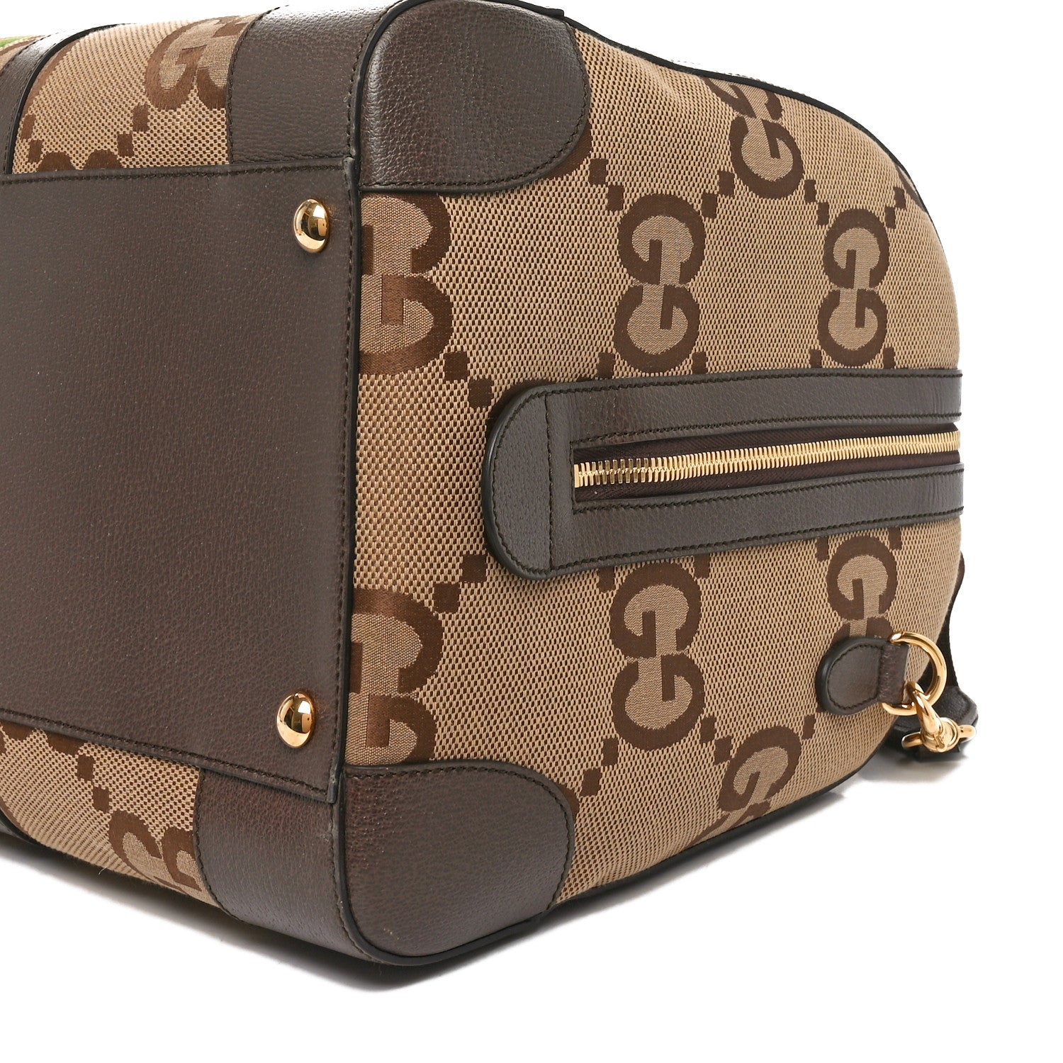 きゃらめる★GUCCI アフガンストール　箱無し Gucci Monogram Jumbo GG Textured Dollar Calfskin Web Large Duffle