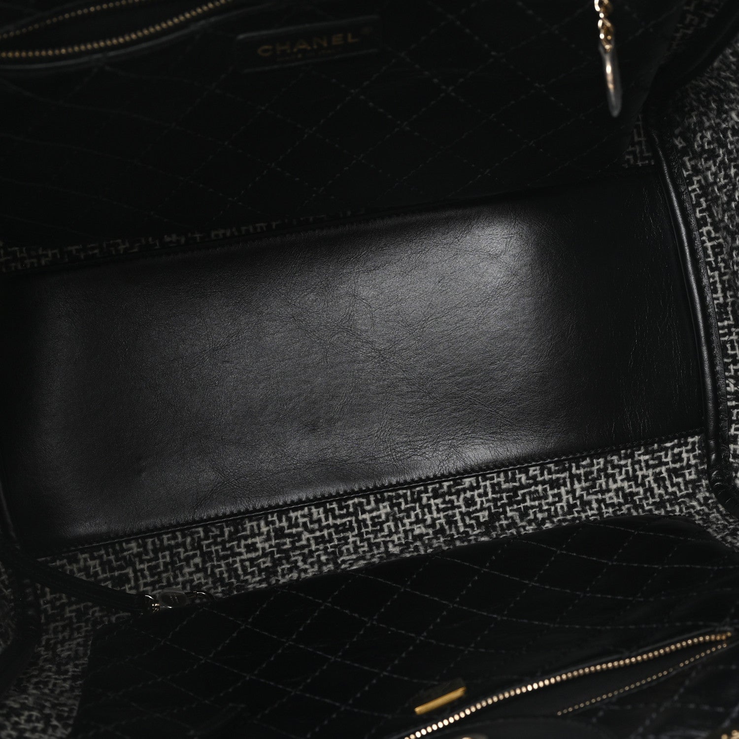 Chanel Calfskin Tweed Medium Deauville Tote Black Multicolor 5 of 12