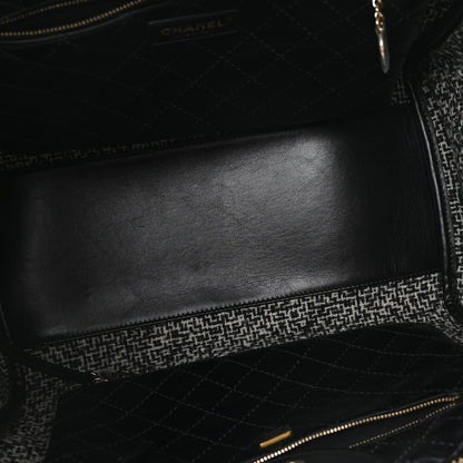 Chanel Calfskin Tweed Medium Deauville Tote Black Multicolor 5 of 12