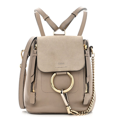 Chloe Suede Calfskin Mini Faye Backpack Motty Grey 1 of 9