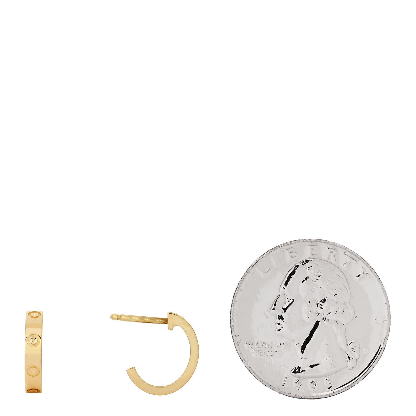 18K Yellow Gold Small LOVE Hoop Earrings