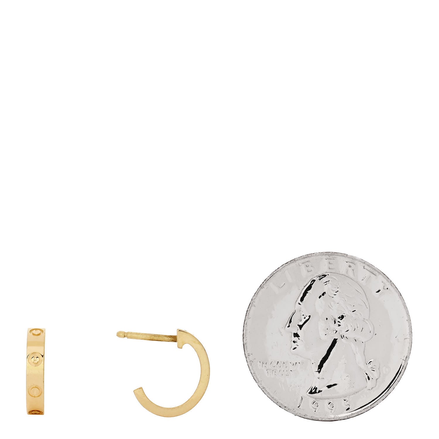Cartier 18K Yellow Gold Small LOVE Hoop Earrings 2 of 6