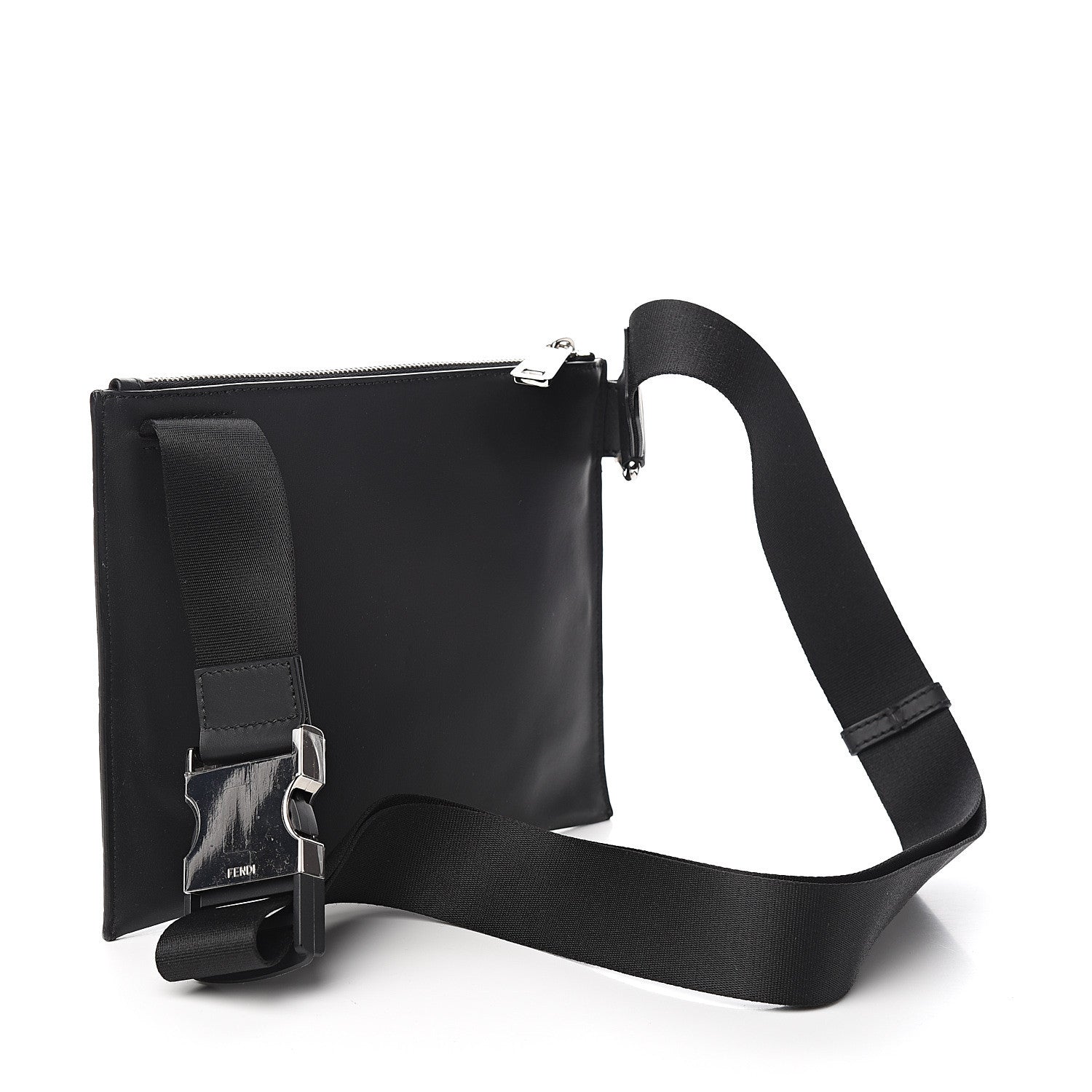 Fendi Vitello Century Bi-Color FF 1974 Embossed Messenger Maya Black 2 of 9