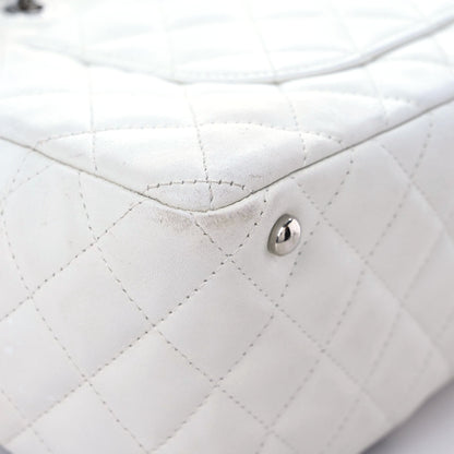 Chanel Calfskin Quilted Large Cambon Bowler White Black 7 of 24