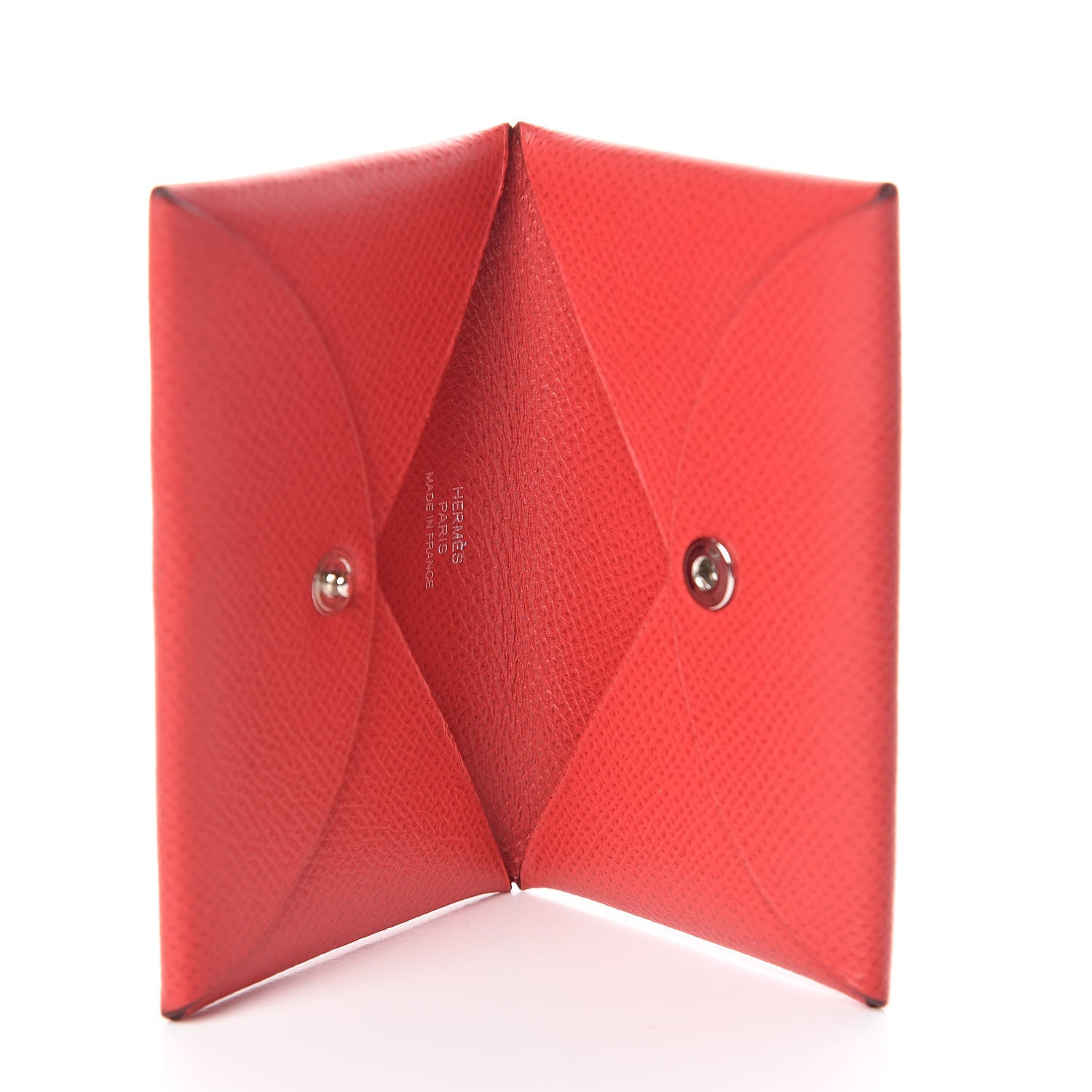 Hermes Epsom Calvi Card Case Rouge Casaque 5 of 9