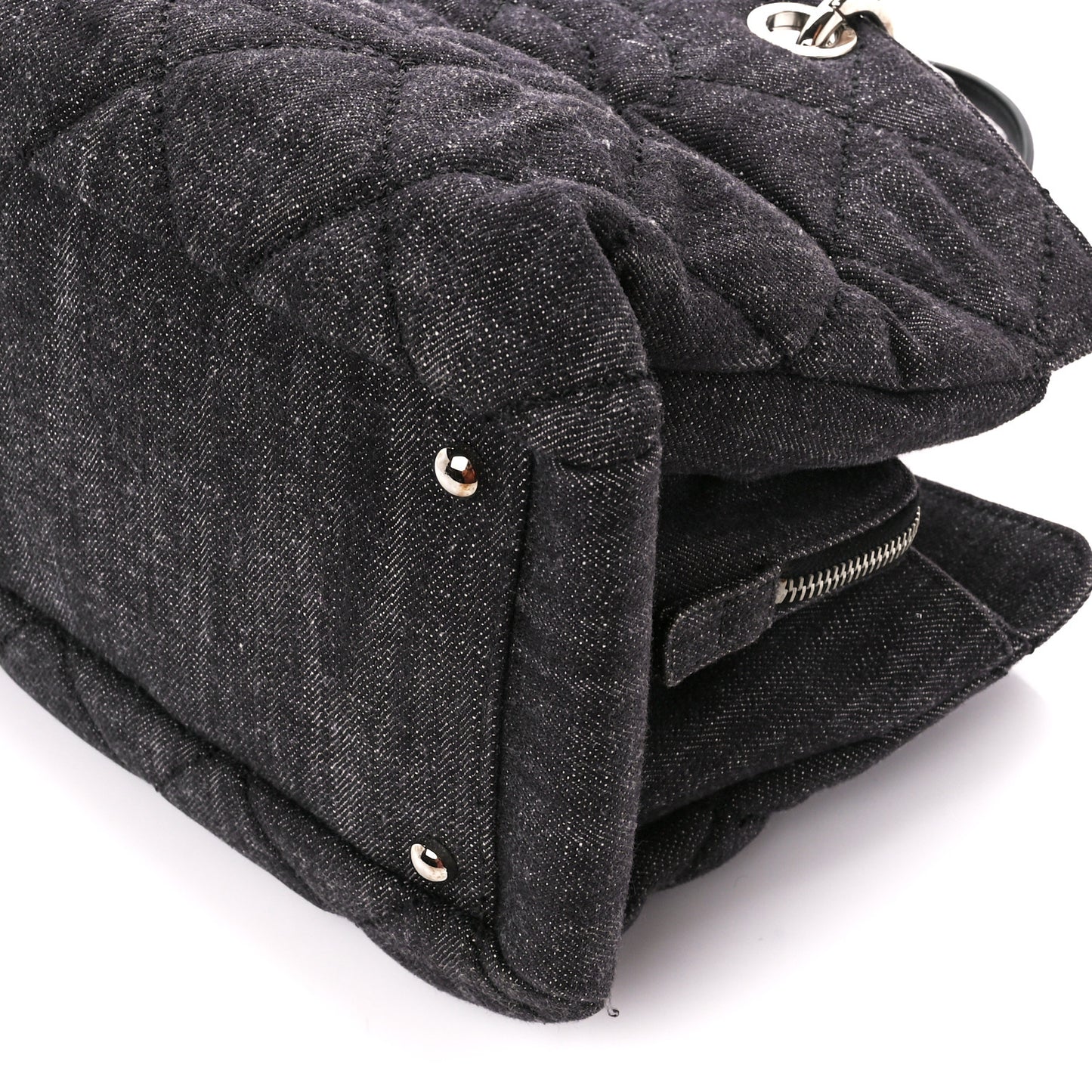 Denim Quilted Timeless Tote Black