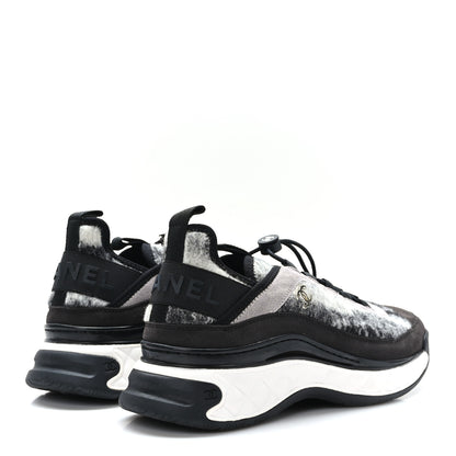 Chanel Fabric Suede Calfskin CC Sneakers 40 Gray 4 of 8