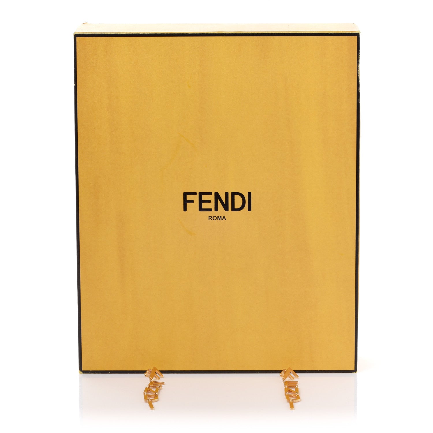 Fendi Metal Signature Earrings Gold 6 of 6