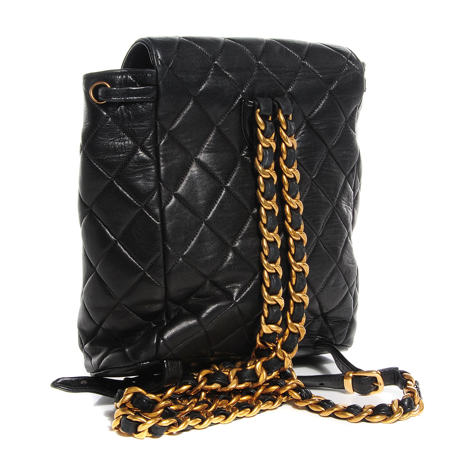 Lambskin Quilted Backpack Black