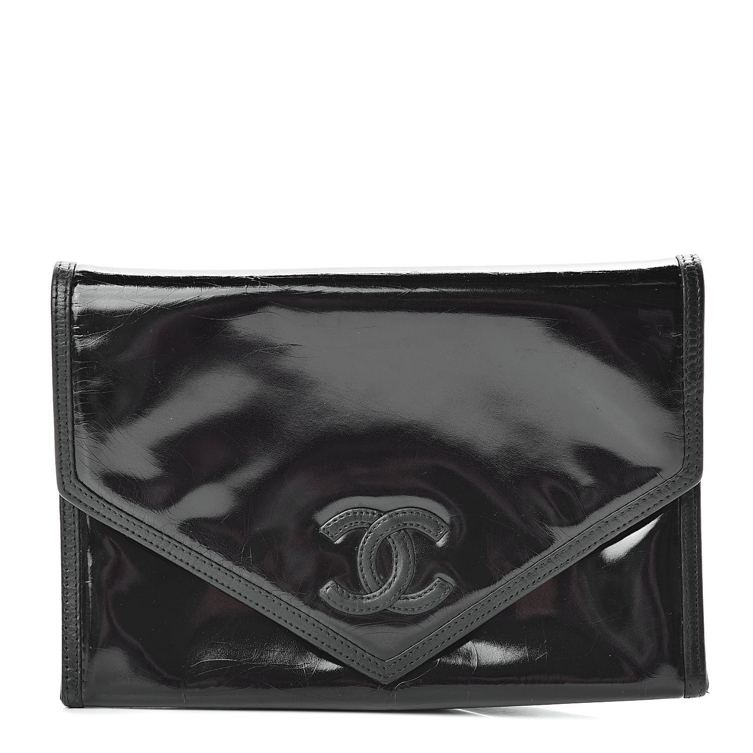 Chanel Patent Envelope CC Clutch Black 1 of 17