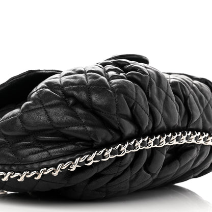 Chanel Washed Lambskin Quilted Large Chain Around Messenger Black 6 of 11