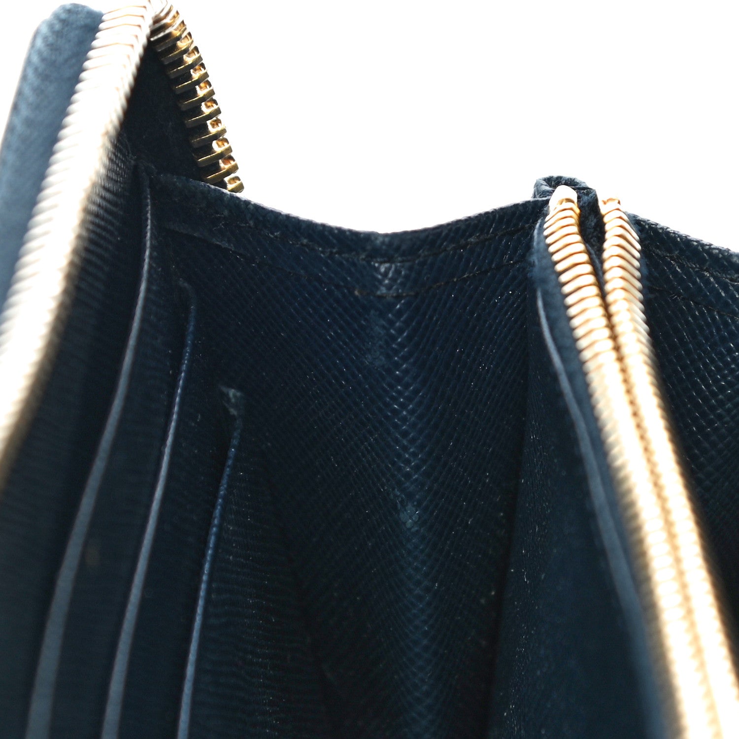 Prada Saffiano Metal Zip Around Wallet Baltico 14 of 15