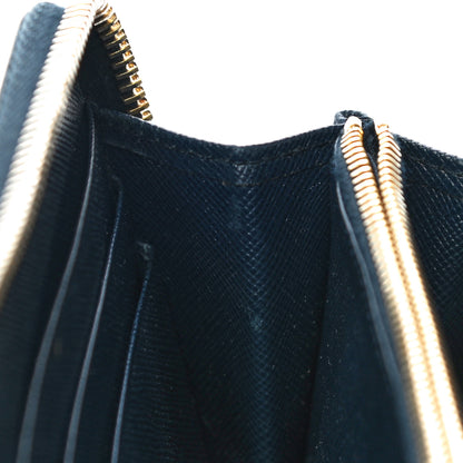 Prada Saffiano Metal Zip Around Wallet Baltico 14 of 15