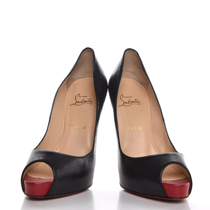 Christian Louboutin Kid Very Prive 120 Pumps 39 Black Red 9 of 10