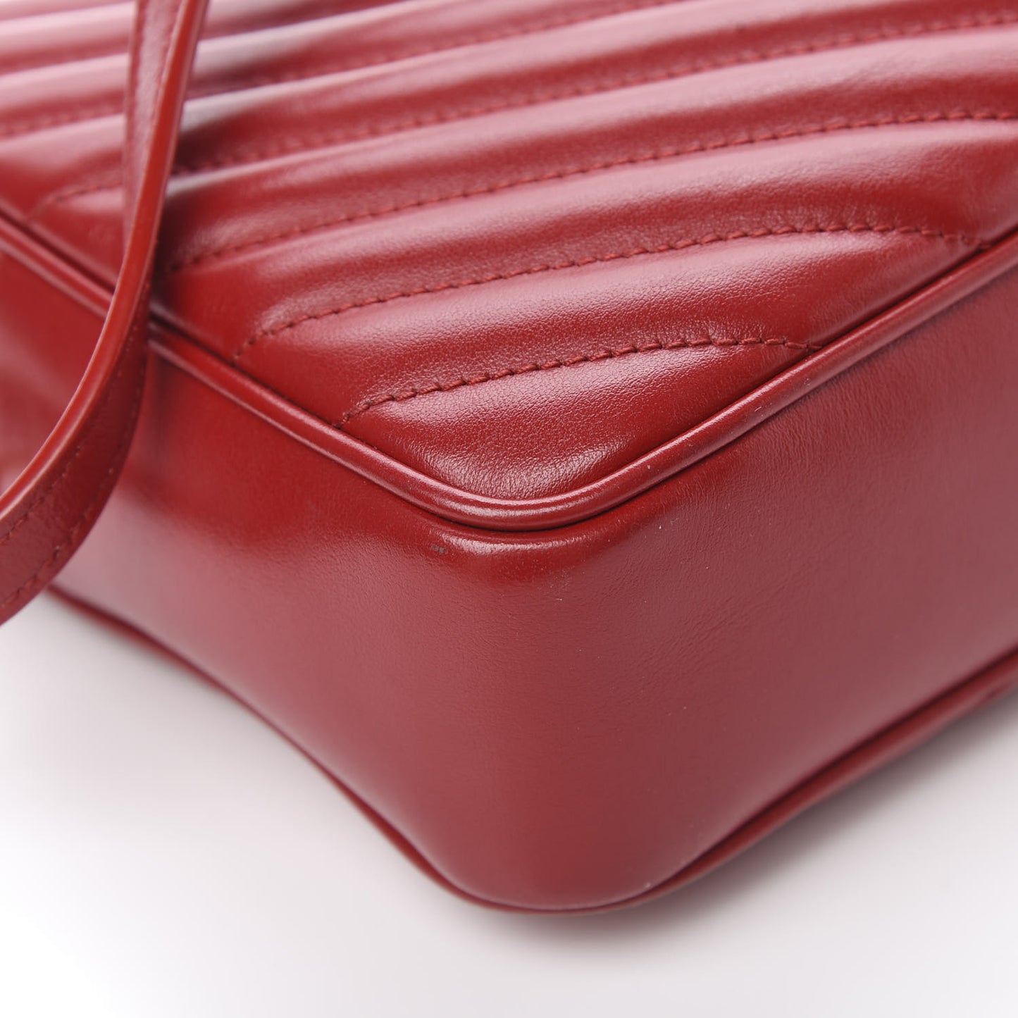 Calfskin Matelasse Monogram Lou Camera Bag Red