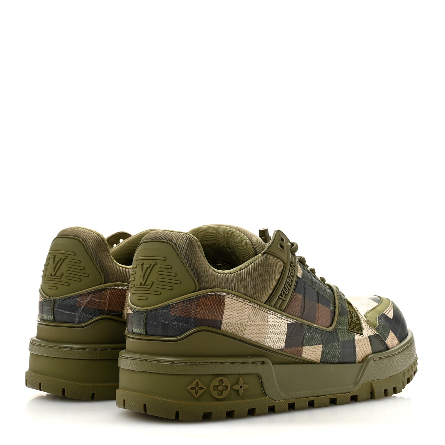 Damoflage Mens LV Trainer Maxi Sneakers 9.5 Green