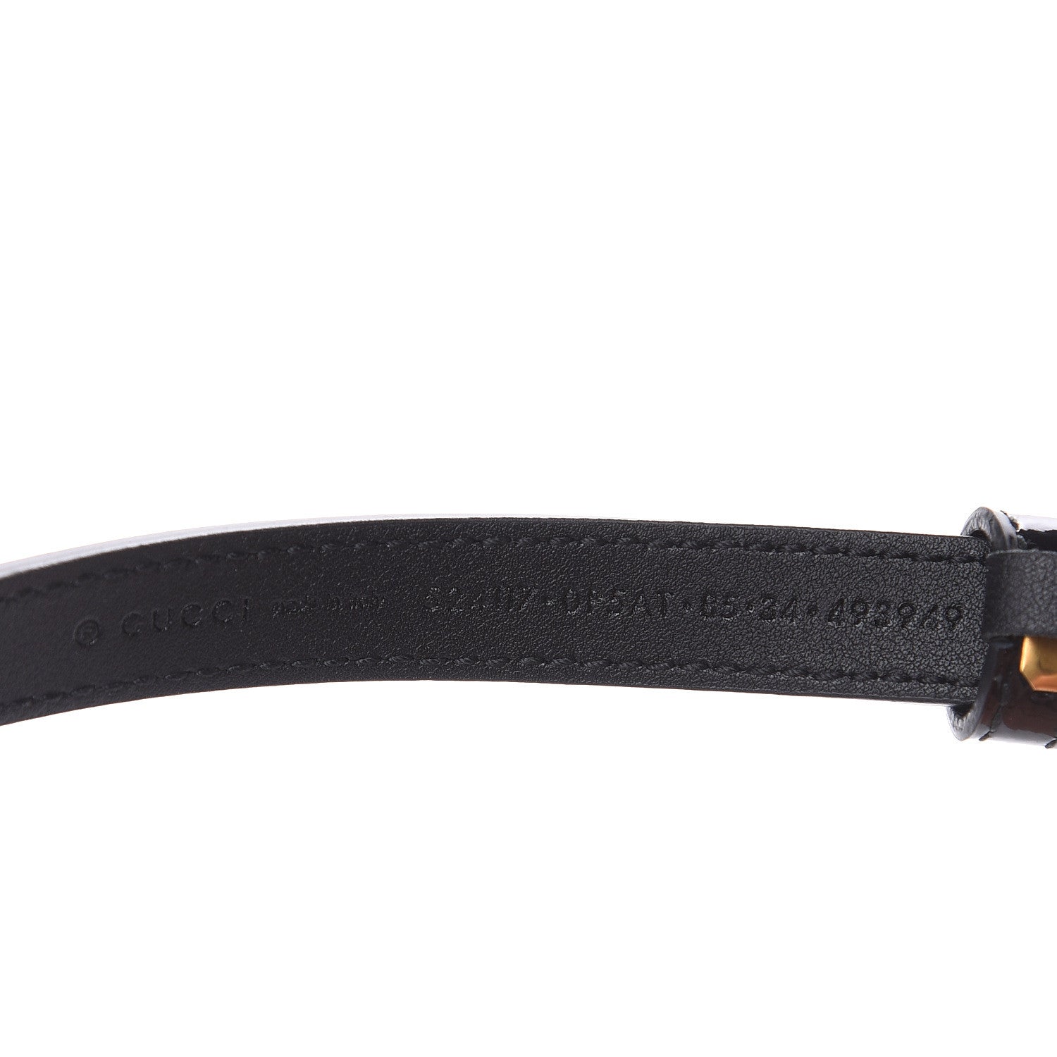 Gucci Skipper Calfskin Enamel GG 15mm Belt 85 34 Black 6 of 6