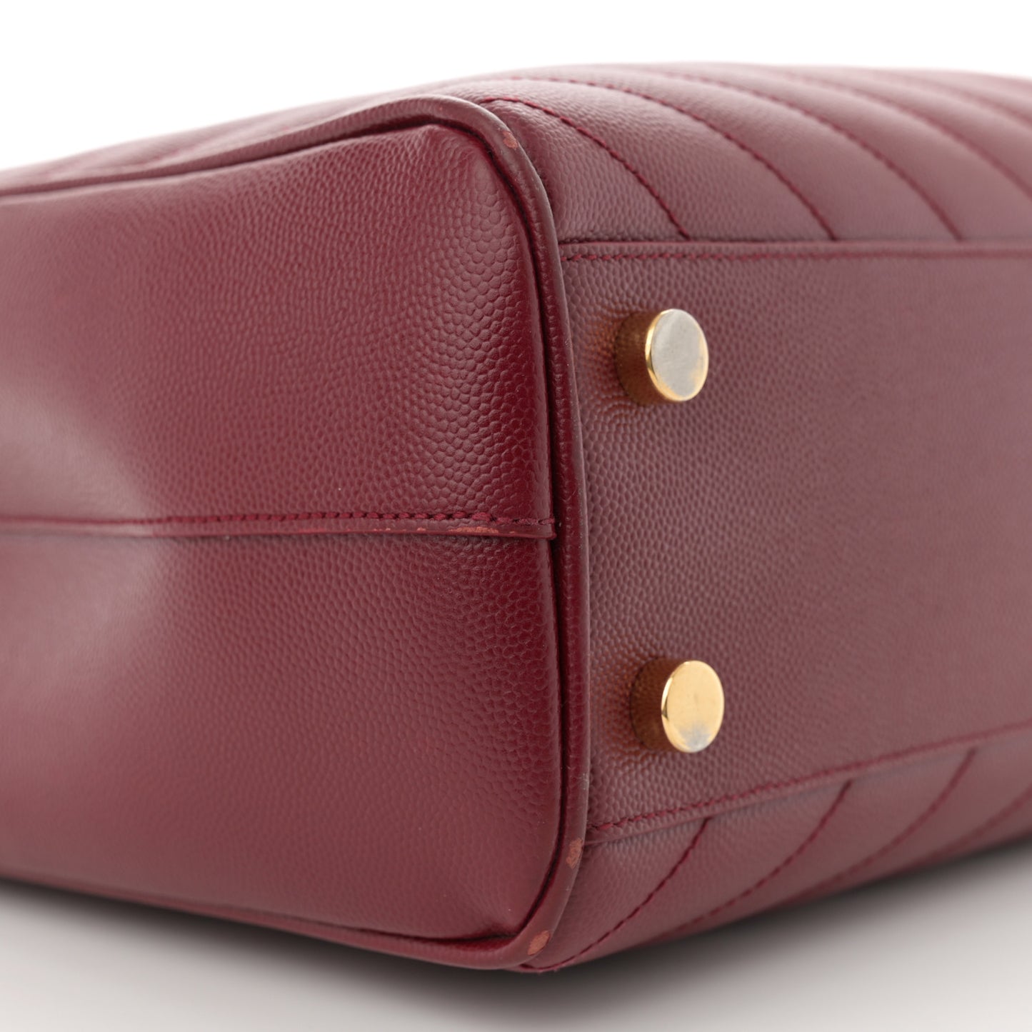 Grain De Poudre Matelasse Chevron Monogram Shopping Bag Oxblood