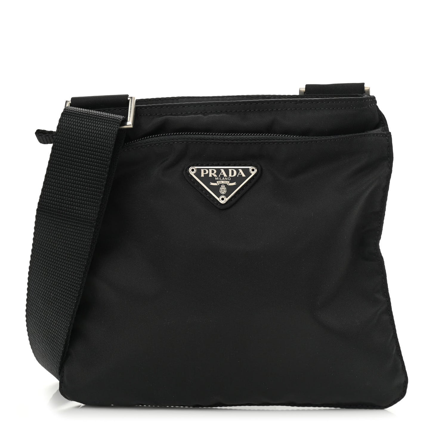 Nylon Vela Flat Messenger Bag Black