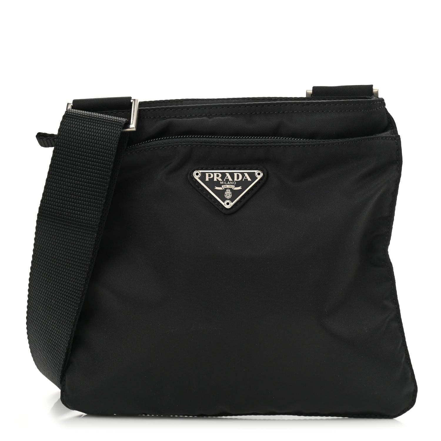 Prada Nylon Vela Flat Messenger Bag Black 1 of 23
