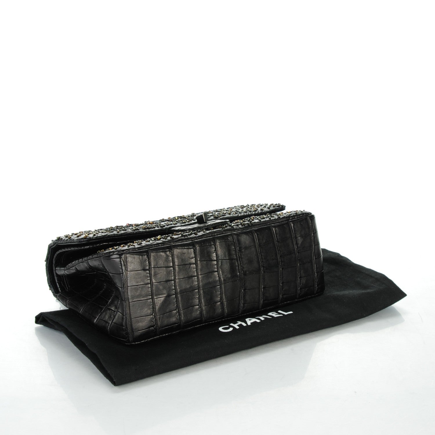 Chanel Beaded Alligator 2.55 Reissue 225 Flap So Black 4 of 9