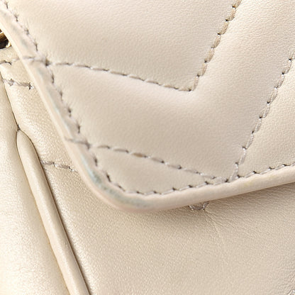 Gucci Calfskin Matelasse Super Mini GG Marmont Shoulder Bag White 13 of 15
