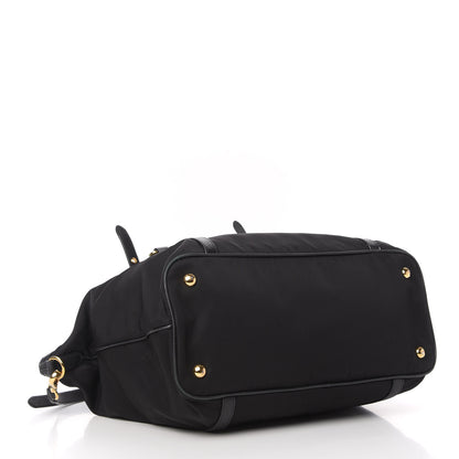 Prada Saffiano Tessuto Nylon Shopping Tote Black 4 of 10