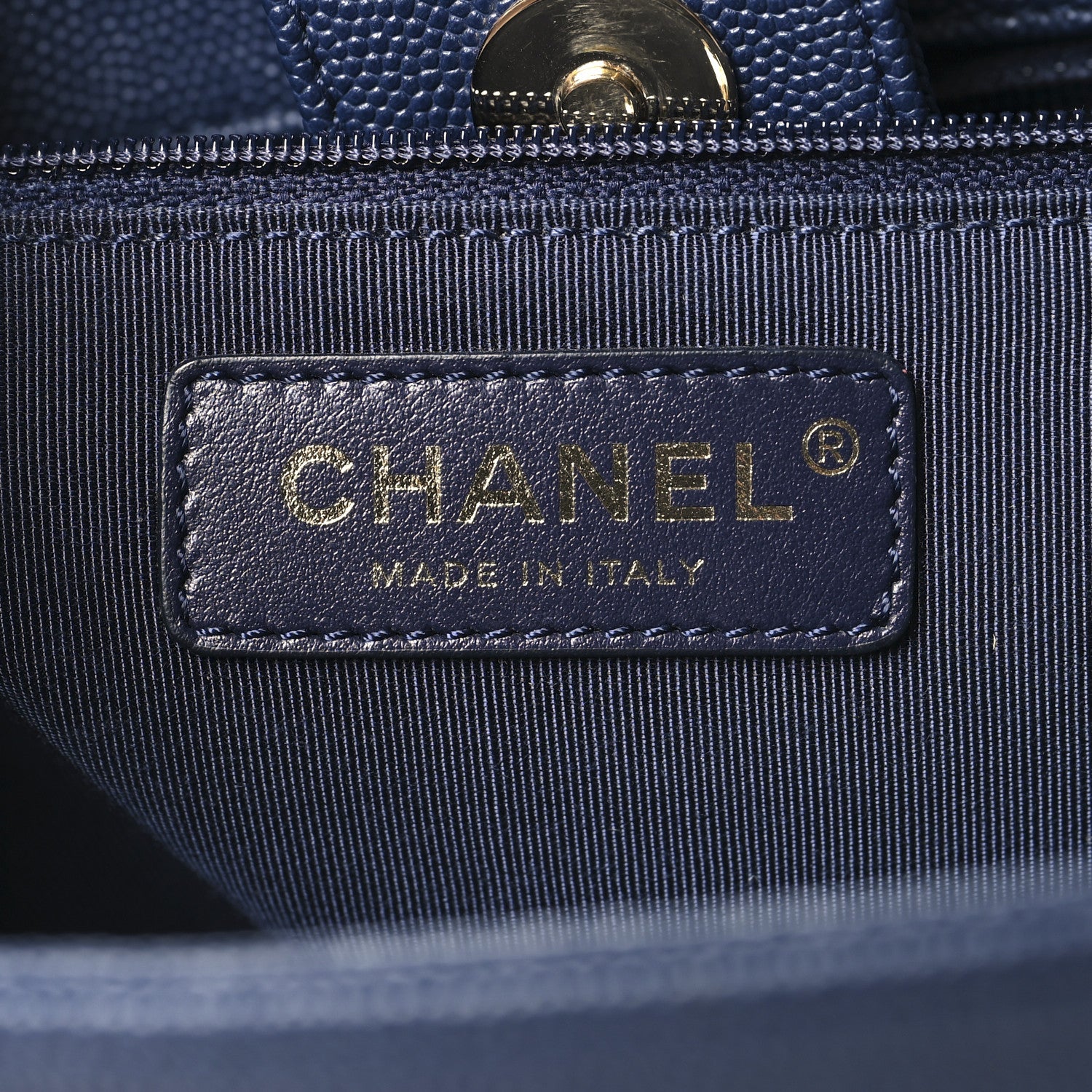 Chanel Caviar Quilted In Out Flap Shopping Tote Navy 6 of 10