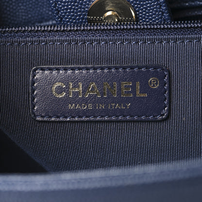 Chanel Caviar Quilted In Out Flap Shopping Tote Navy 6 of 10