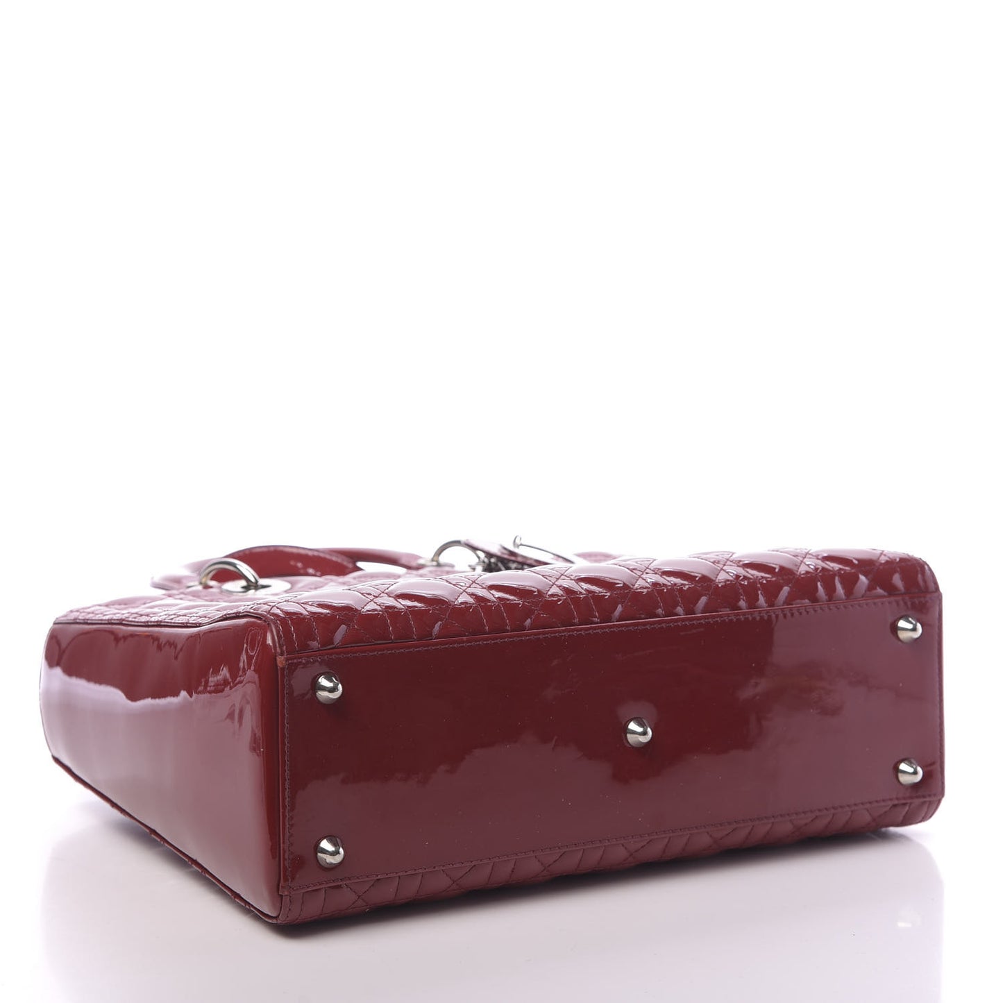 Patent Cannage Large Lady Dior Red
