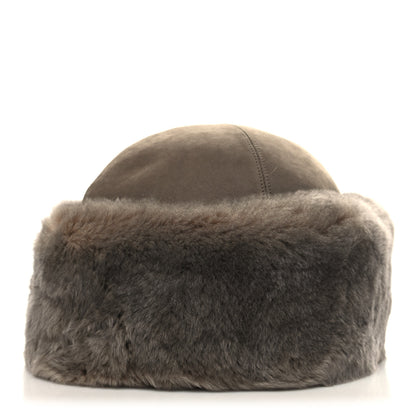 Hermes Suede Orylag Fur Boreale Pillbox Hat 56 Grey 4 of 8