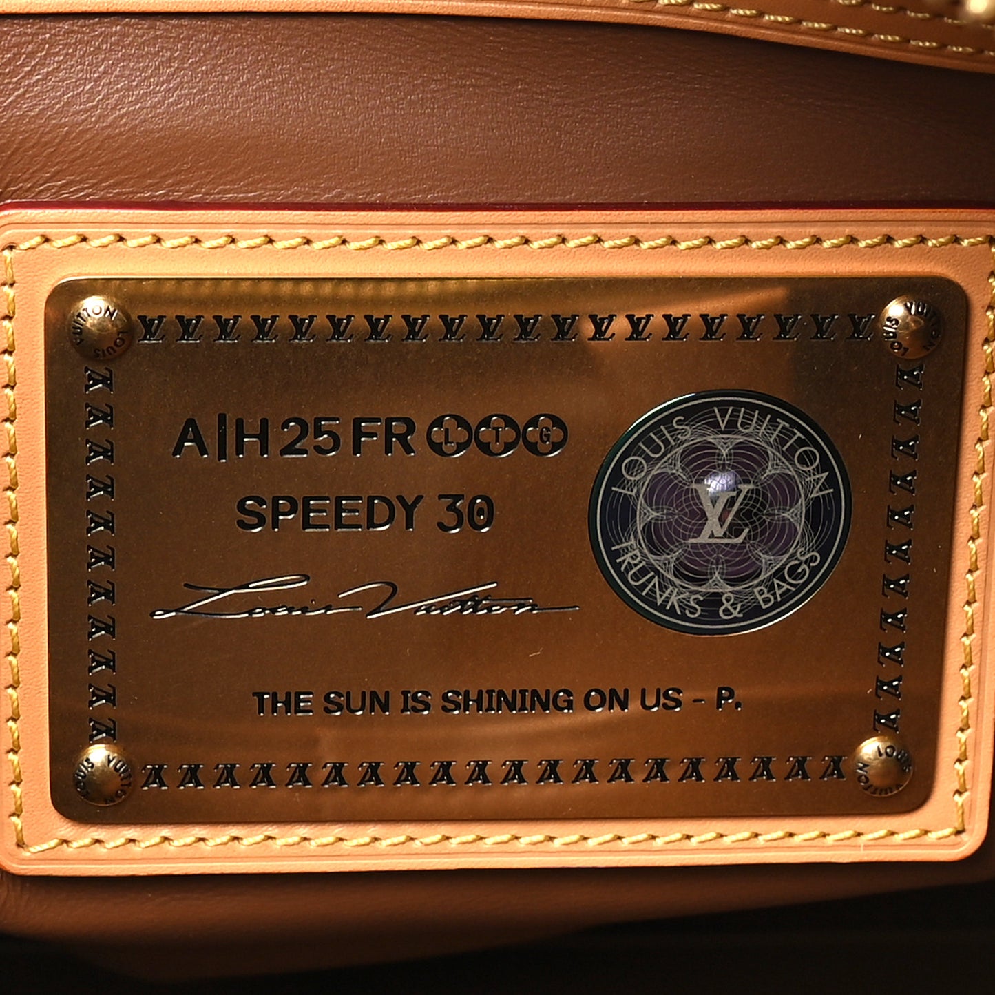 Metallic Calfskin Monogram Speedy P9 Bandouliere 30 Gold Kintsugi